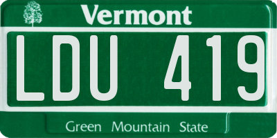 VT license plate LDU419