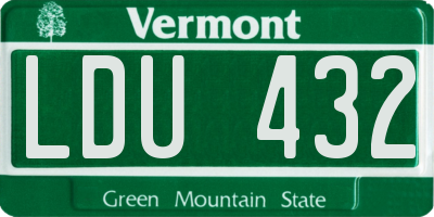 VT license plate LDU432