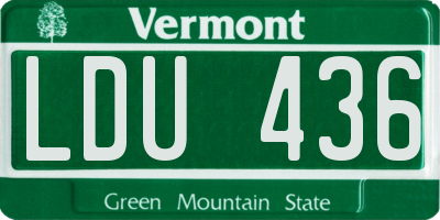 VT license plate LDU436