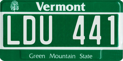 VT license plate LDU441