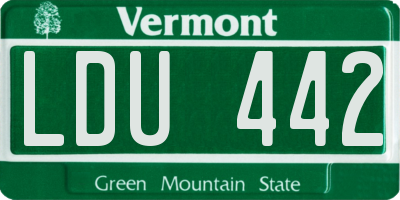 VT license plate LDU442