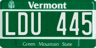 VT license plate LDU445