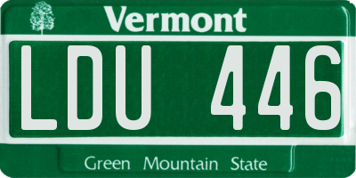 VT license plate LDU446