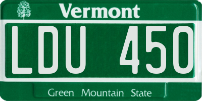 VT license plate LDU450