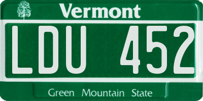 VT license plate LDU452