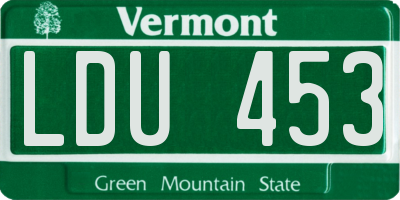 VT license plate LDU453