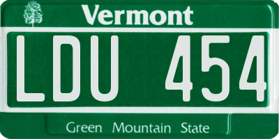 VT license plate LDU454