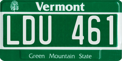 VT license plate LDU461