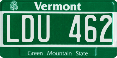 VT license plate LDU462