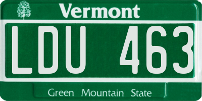 VT license plate LDU463