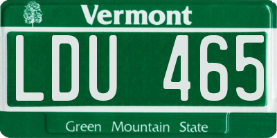 VT license plate LDU465