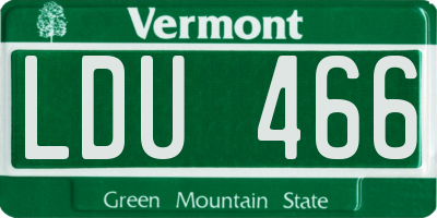 VT license plate LDU466