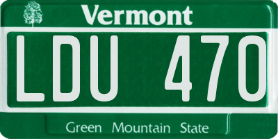 VT license plate LDU470