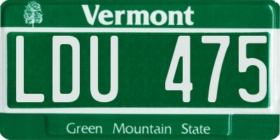 VT license plate LDU475