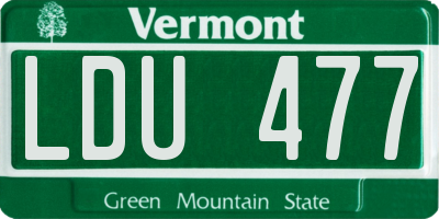 VT license plate LDU477