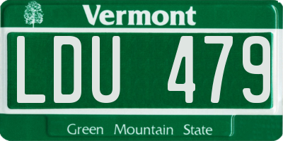 VT license plate LDU479