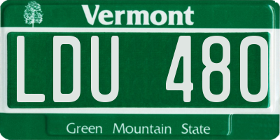 VT license plate LDU480