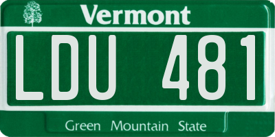 VT license plate LDU481