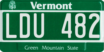 VT license plate LDU482