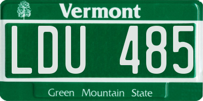 VT license plate LDU485