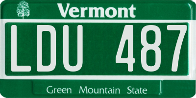 VT license plate LDU487