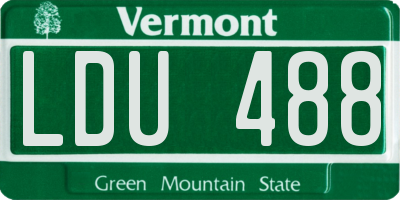 VT license plate LDU488