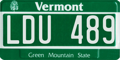 VT license plate LDU489