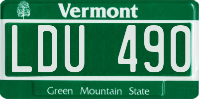 VT license plate LDU490