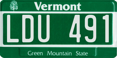 VT license plate LDU491
