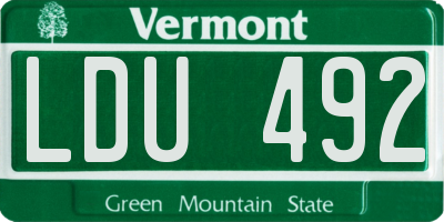 VT license plate LDU492