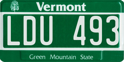 VT license plate LDU493