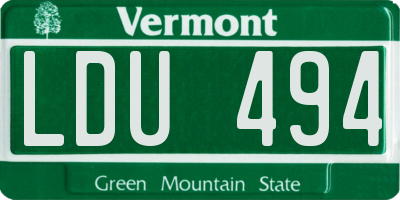 VT license plate LDU494