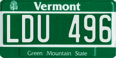 VT license plate LDU496