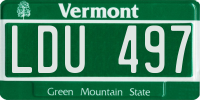 VT license plate LDU497