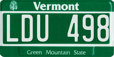 VT license plate LDU498