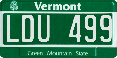 VT license plate LDU499