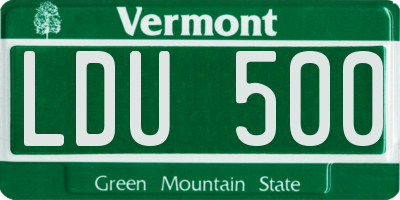 VT license plate LDU500