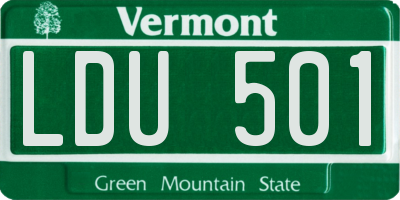 VT license plate LDU501
