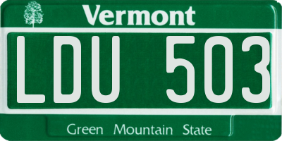 VT license plate LDU503