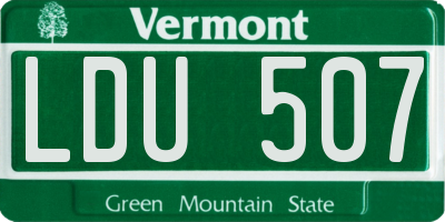 VT license plate LDU507