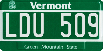 VT license plate LDU509