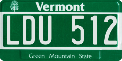 VT license plate LDU512