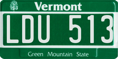 VT license plate LDU513