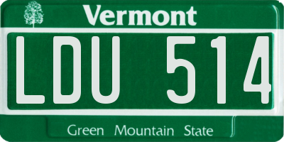 VT license plate LDU514