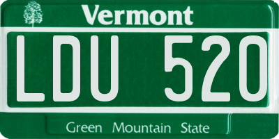 VT license plate LDU520