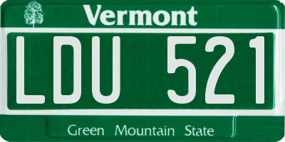 VT license plate LDU521