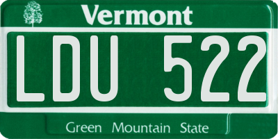 VT license plate LDU522