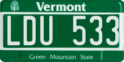 VT license plate LDU533