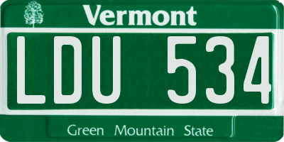 VT license plate LDU534