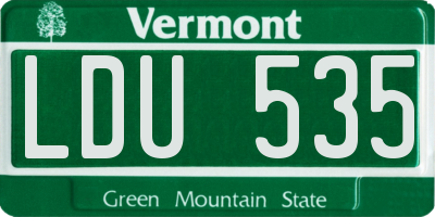 VT license plate LDU535